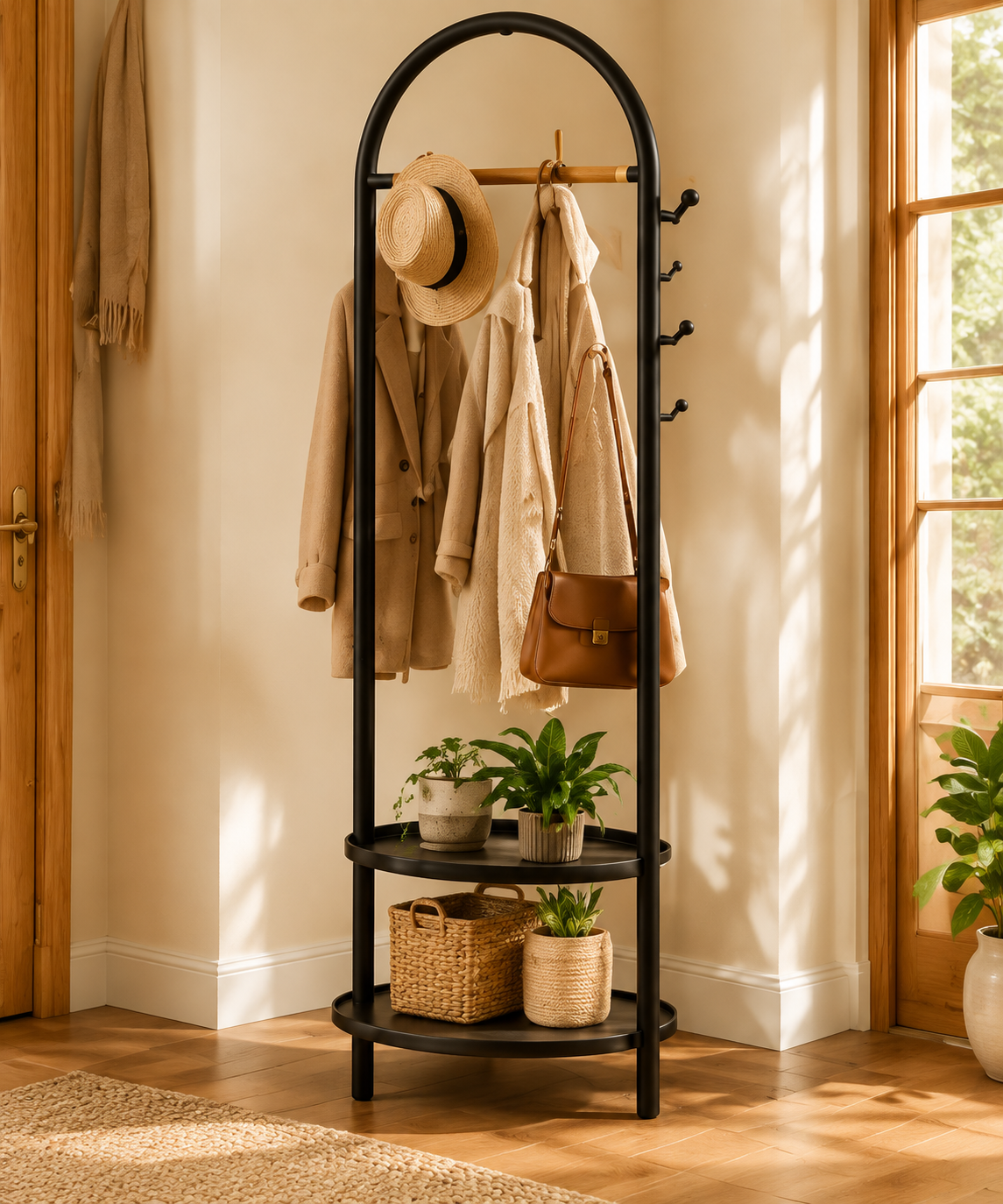 Black Metal Arch Clothing Rack