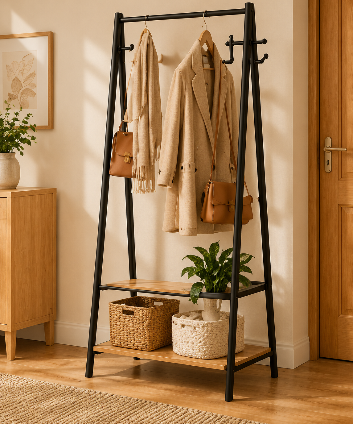 Black A-Frame Garment Rack